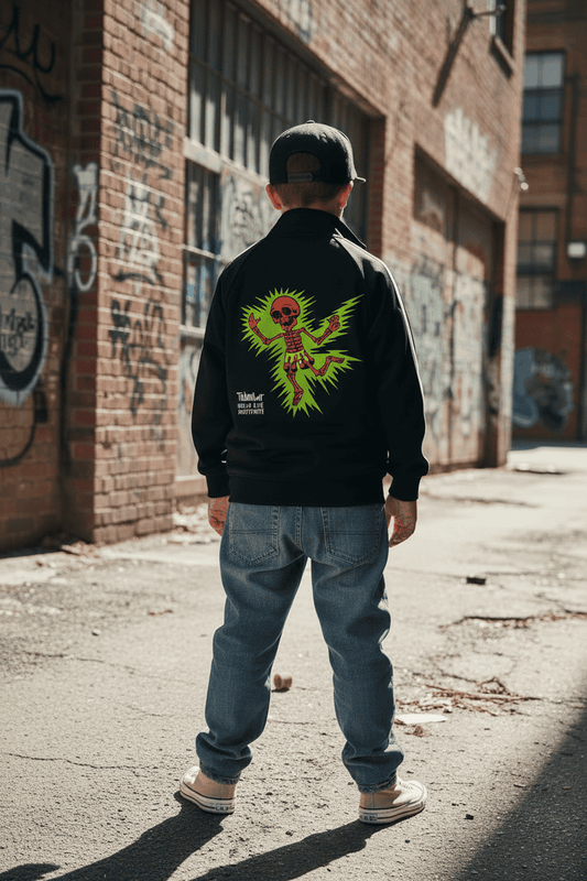 Skeleton Zap — Kids' Cozy Coach Jacket - Tubular