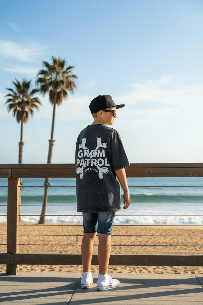 Grom Patrol — Snow Washed Kids' T-Shirt - Tubular