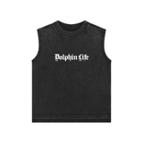 The Dolphin Life — Snow Washed Kids' Tank Top - Tubular