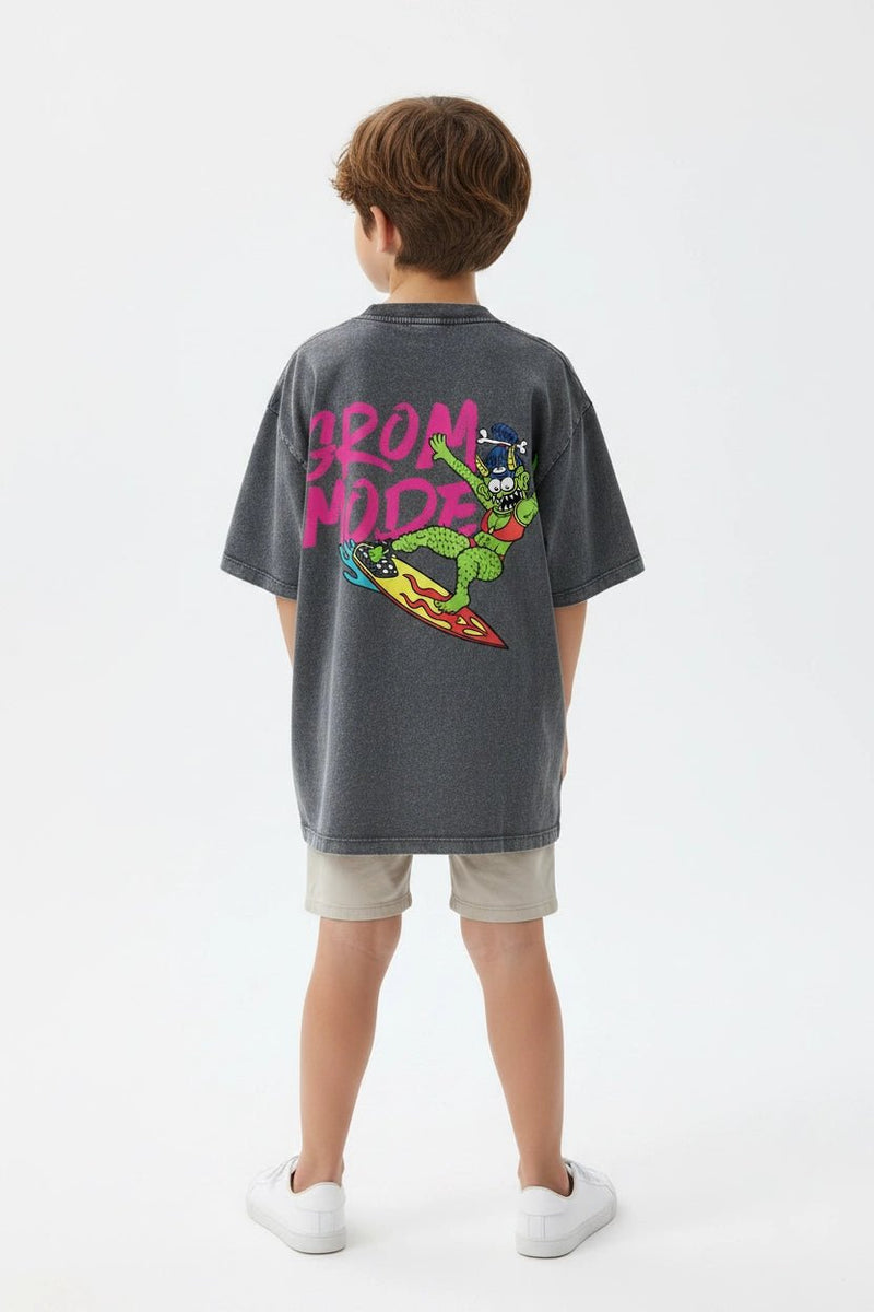 Grom Mode 'Sue-Nami' — Snow Washed Kids' T-Shirt - Tubular