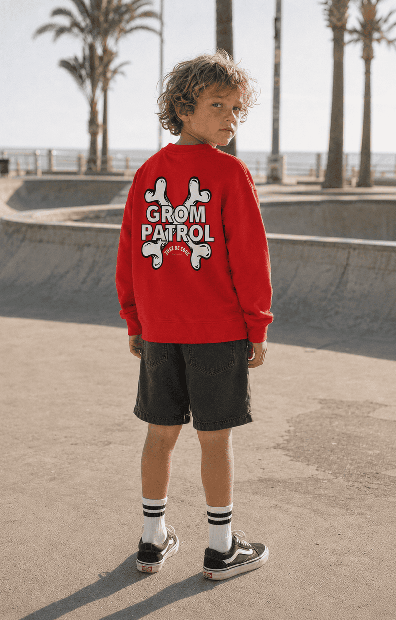 Grom Patrol — Kids' Cozy Crewneck Sweatshirt - Tubular