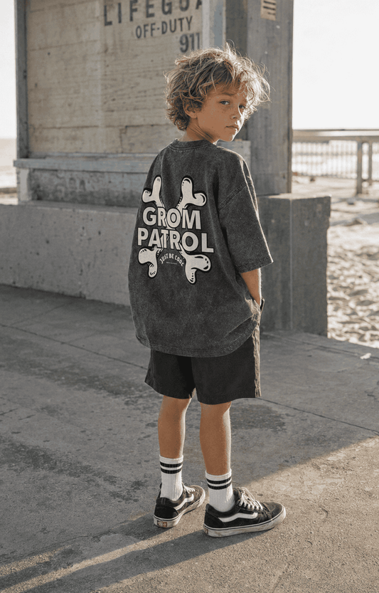 Grom Patrol — Snow Washed Kids' T-Shirt - Tubular